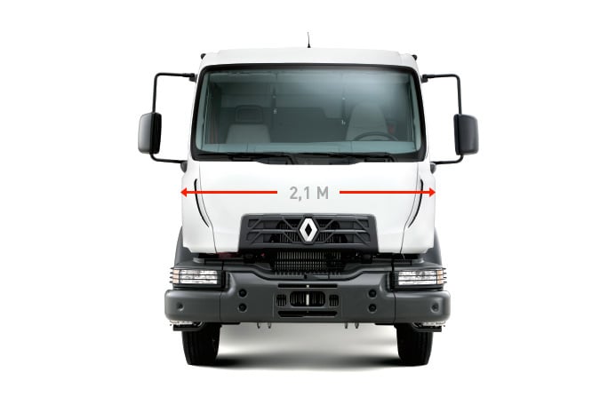 LARGURA DA CABINA REDUZIDA